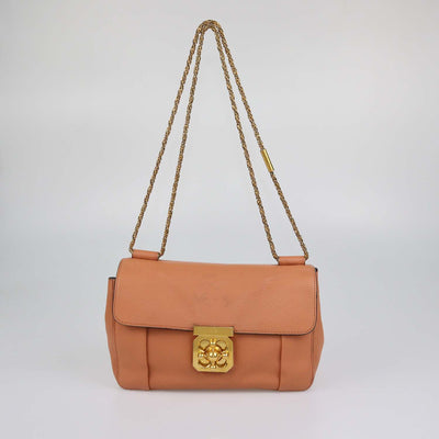 Chloe Peach Leather Medium Elsie Shoulder Bag