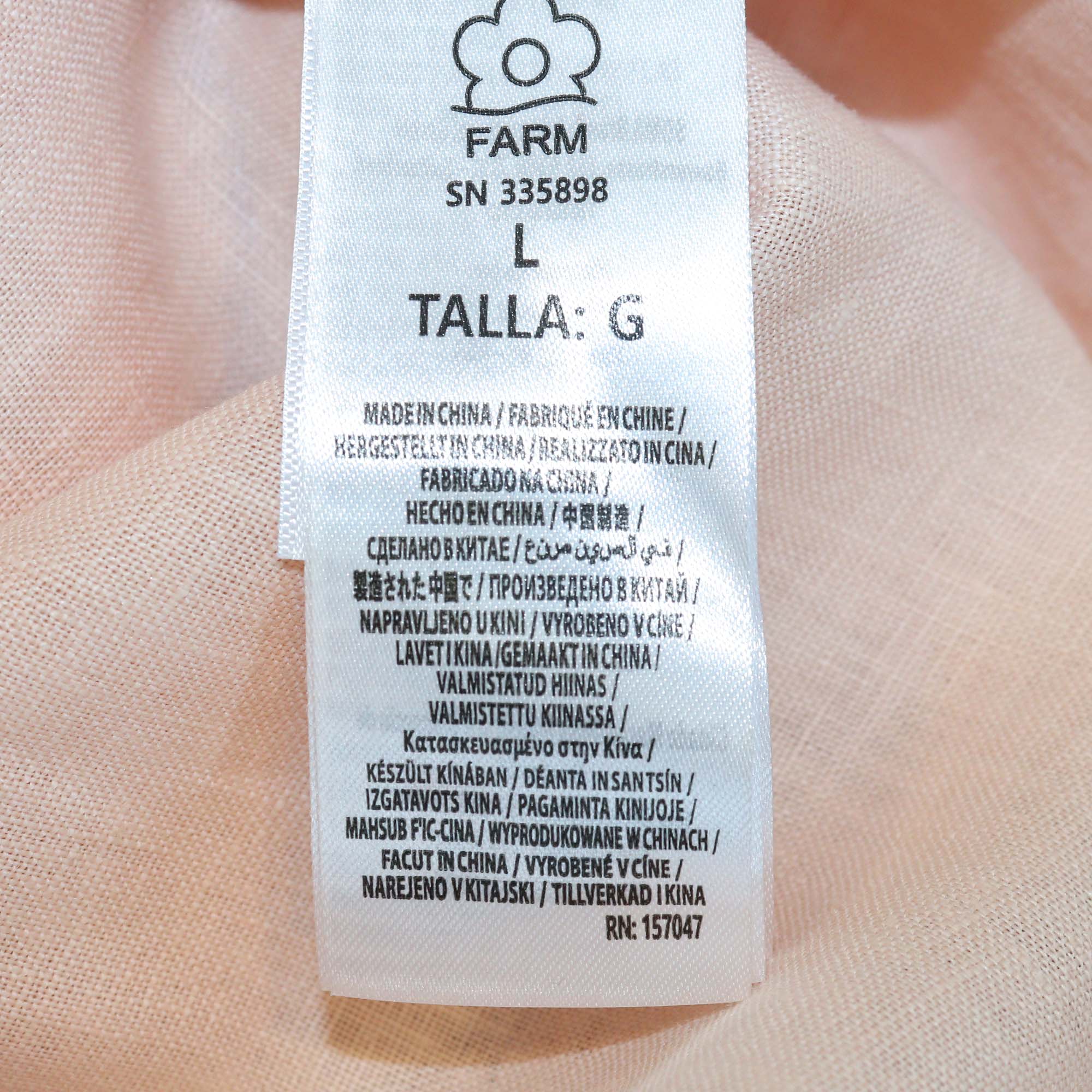 Farm Rio Multicolor Linen Nature Embroidered V Neckline Tunic Maxi Dress