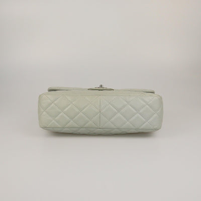 Chanel Mint Green Quilted Caviar Jumbo Classic Sungle Flap Bag Womens Chanel 