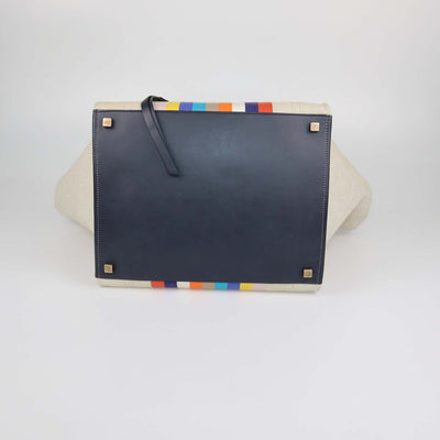 Celine Beige/Black Striped Multicolor Canvas Medium Phantom Luggage Tote
