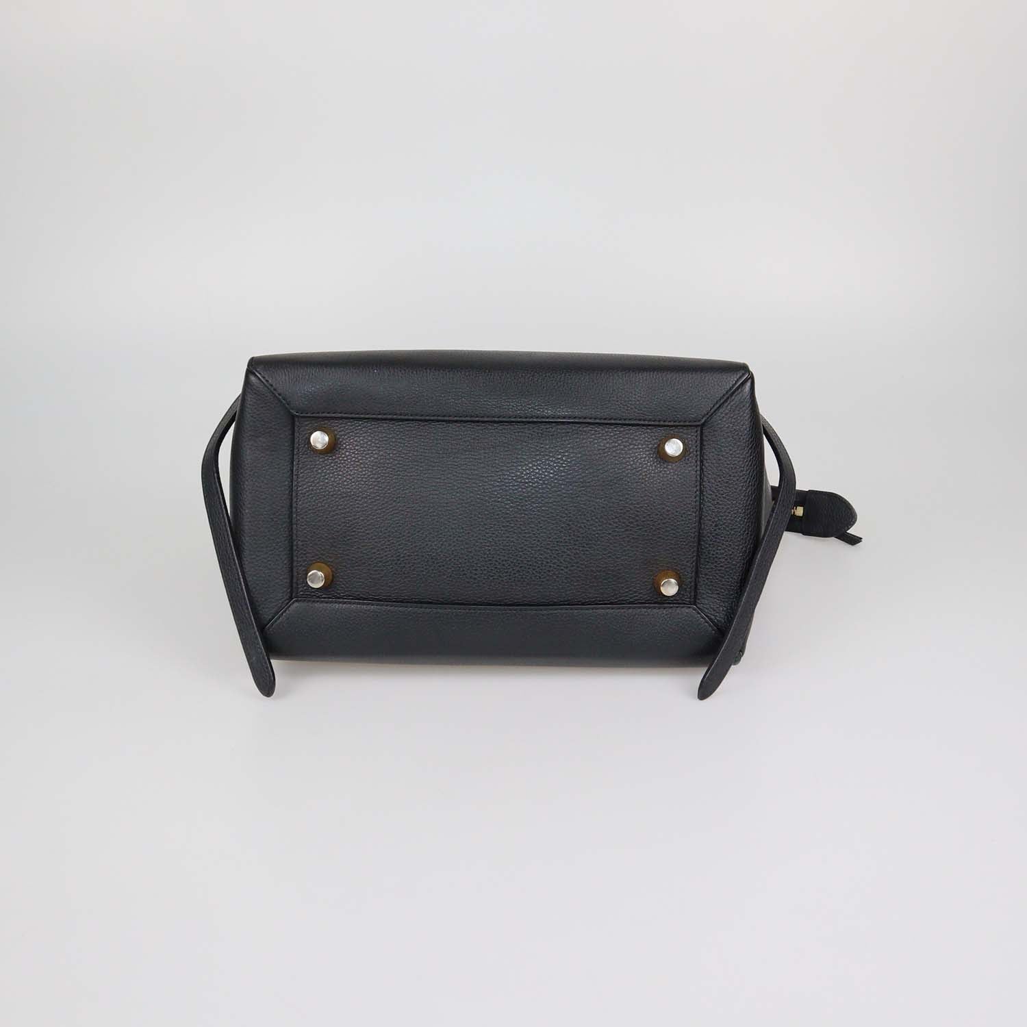 Celine Black Leather Mini Belt Top Handle Bag