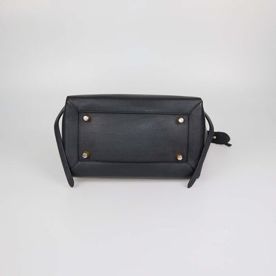 Celine Black Leather Mini Belt Top Handle Bag