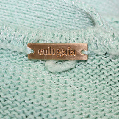 Cult Gaia Green Blend Cotton Knitted Chaya Cutout Detail Top & Skirt Set