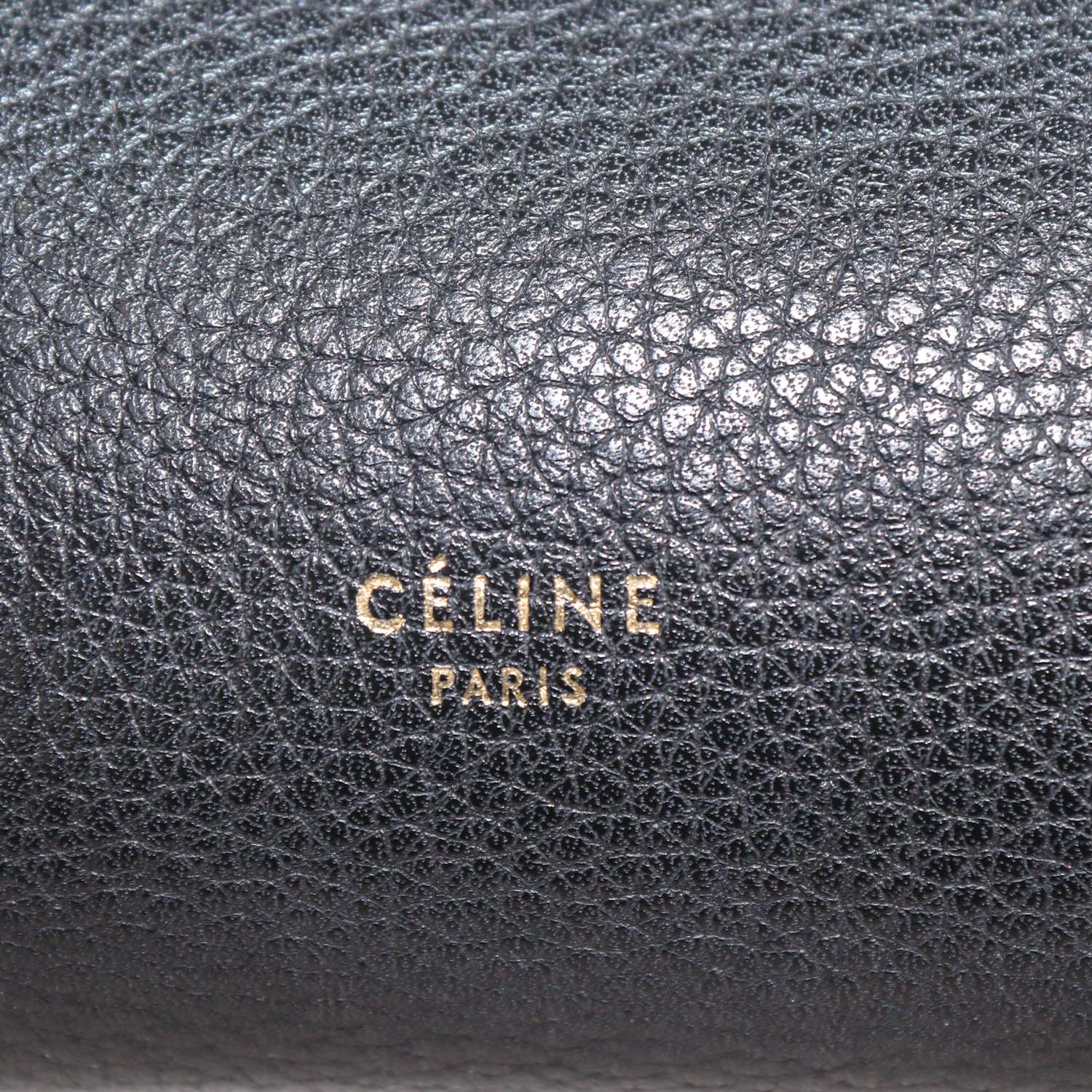 Celine Black Leather Mini Belt Top Handle Bag