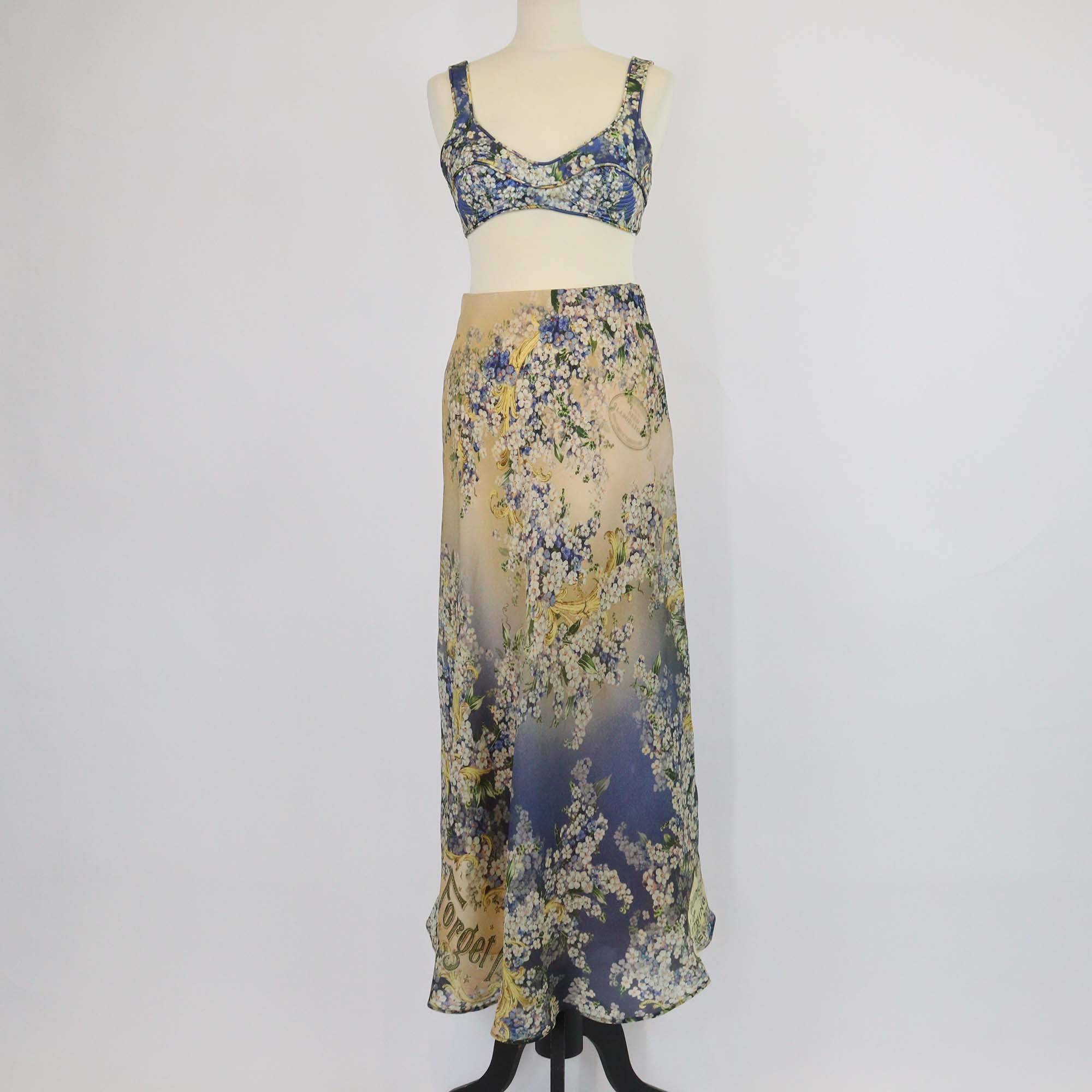 Zimmermann Multicolor Silk Floral Print Tama Bralette and Maxi Skirt Set