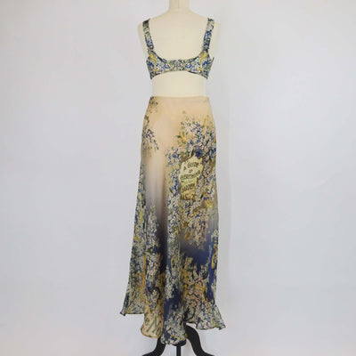 Zimmermann Multicolor Silk Floral Print Tama Bralette and Maxi Skirt Set