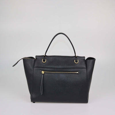 Celine Black Leather Mini Belt Top Handle Bag
