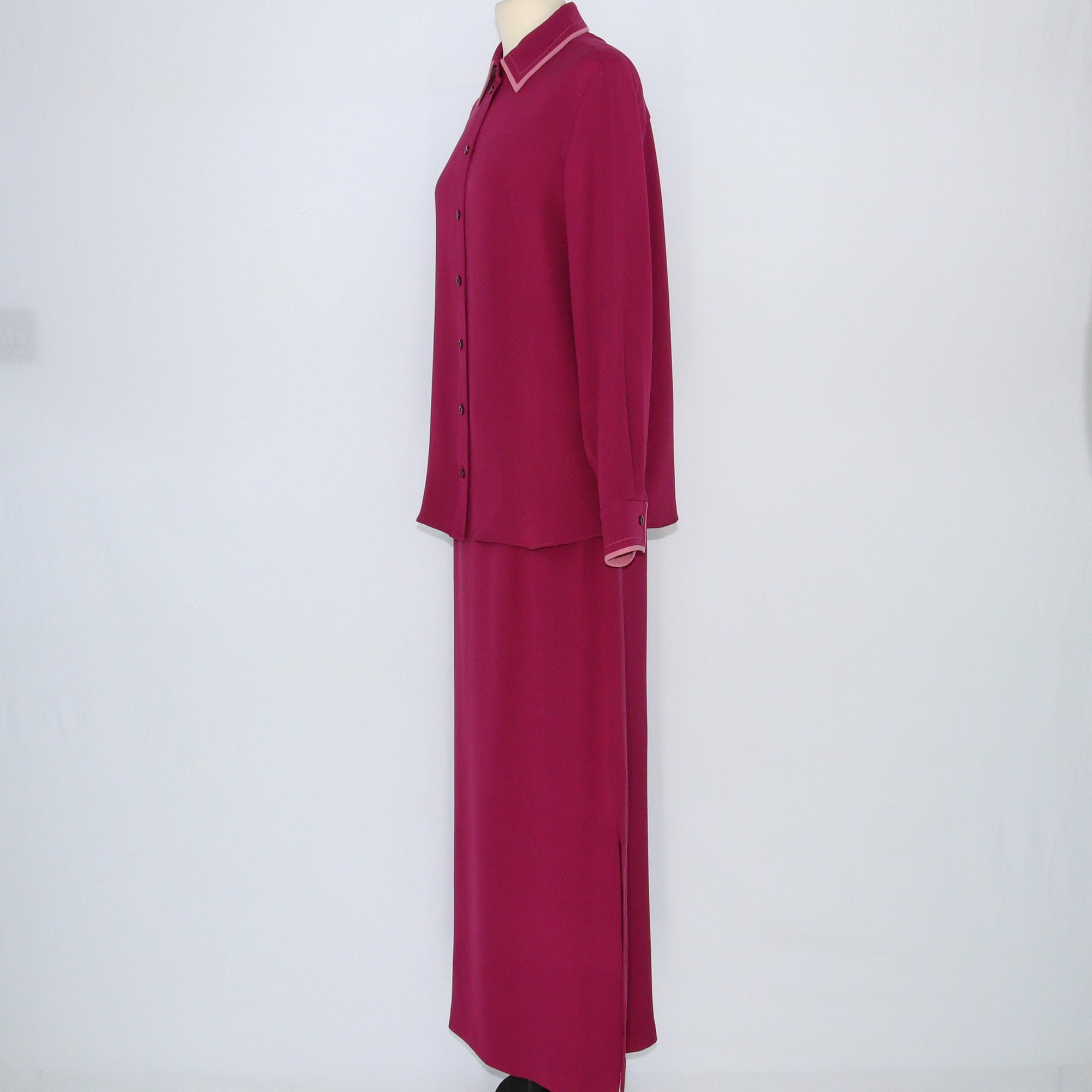 Fuchsia/Pink Longsleeve Shirt and Skirt Set Clothing Loro Piana 