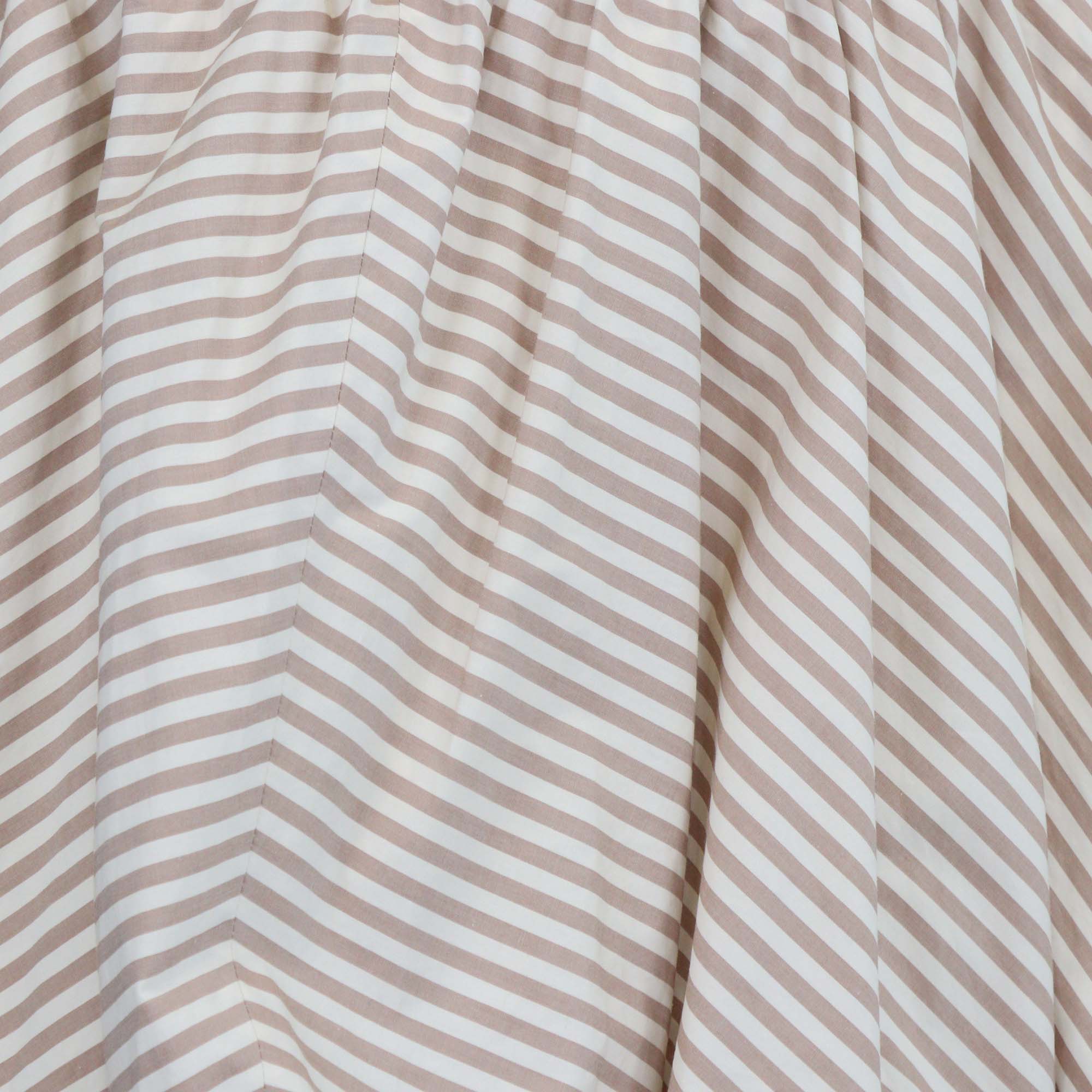 Sandro Taupe Cotton Striped Poplin Bubble Mini Skirt