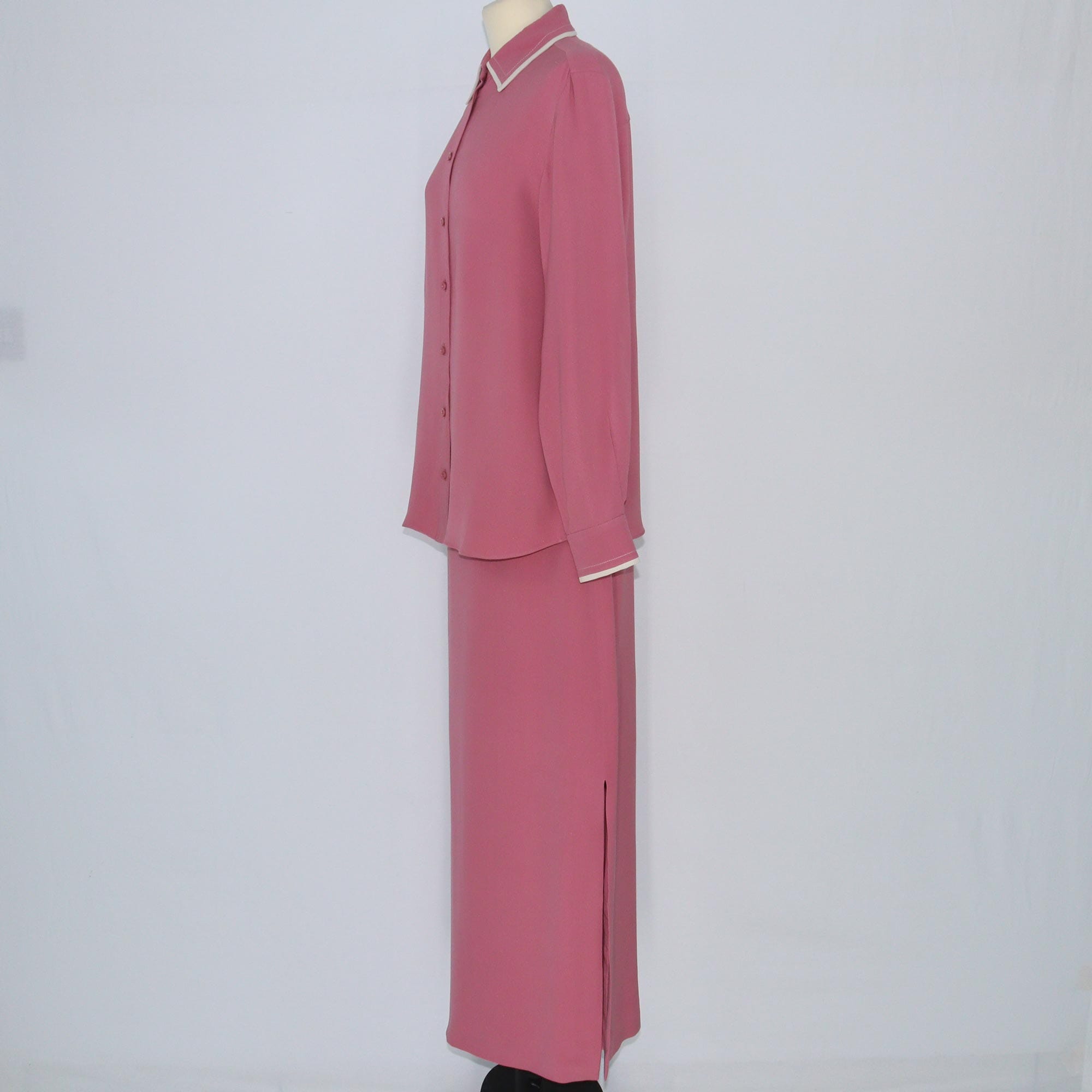 Pink/Cream Longsleeve Shirt and Skirt Set Clothing Loro Piana 