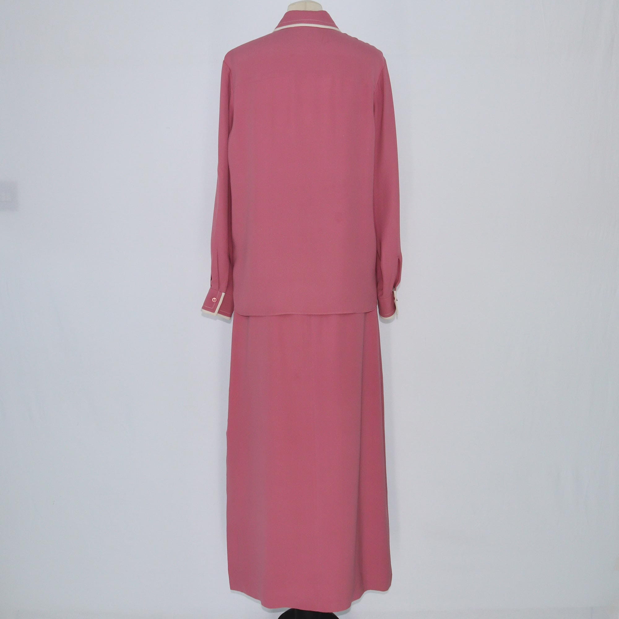 Pink/Cream Longsleeve Shirt and Skirt Set Clothing Loro Piana 