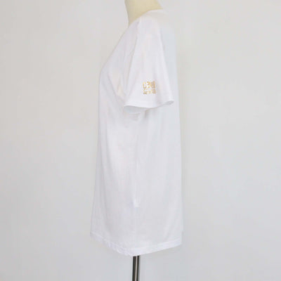 Cavalli Class White Cotton Logo Print T-Shirt