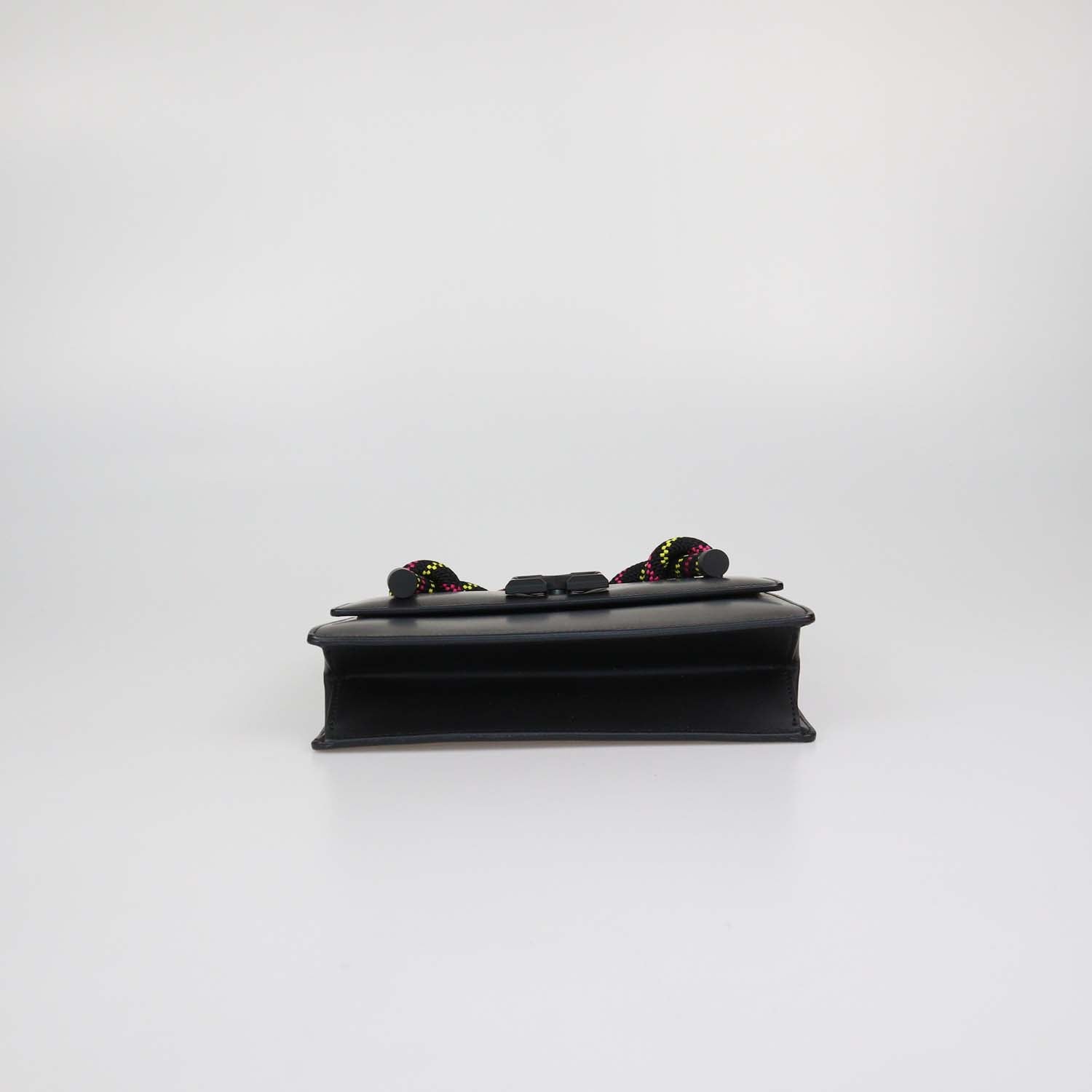 Off-White Black Leather Gummy Jitney 1.4 Top Handle Bag