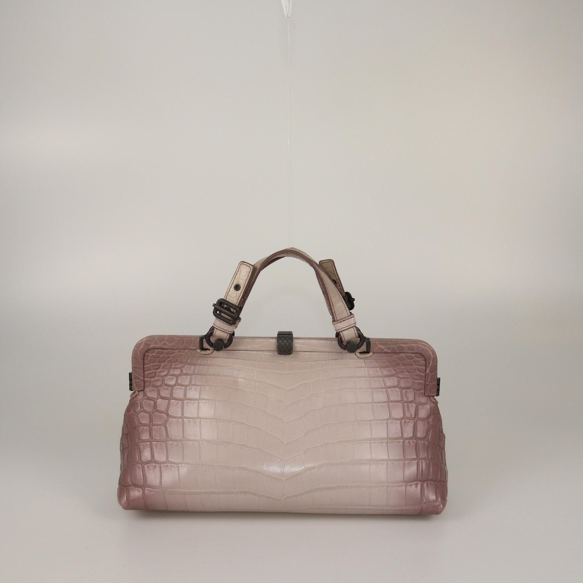 Bottega Veneta Lilac Ombre Crocodile Frame Satchel Womens Bottega Veneta 