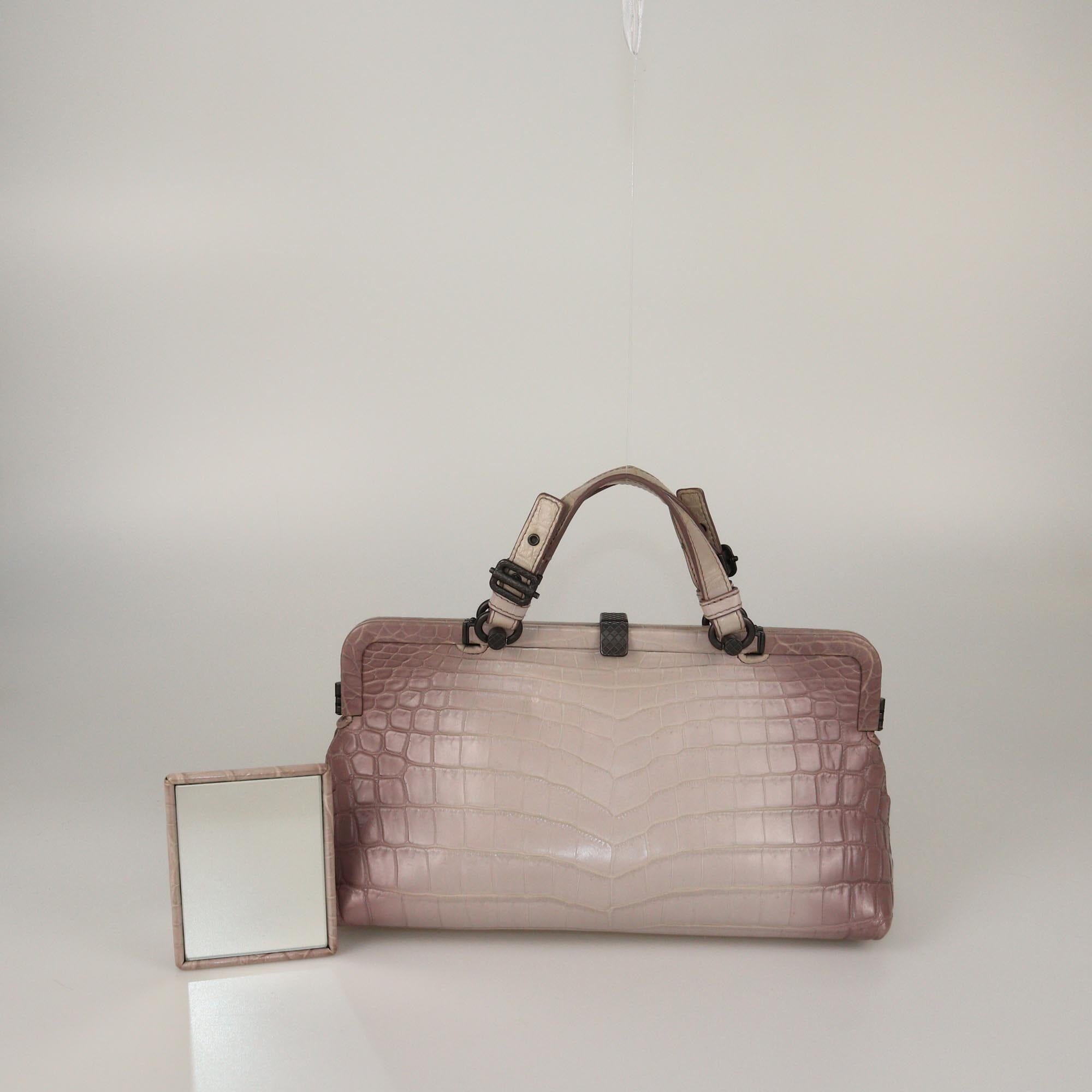 Bottega Veneta Lilac Ombre Crocodile Frame Satchel Womens Bottega Veneta 