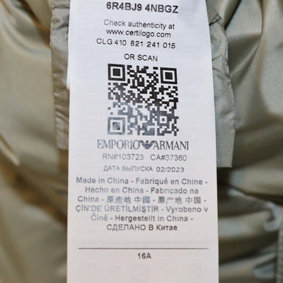 Emporio Armani Junior Sage Green/White Synthetic Puffer Down Jacket
