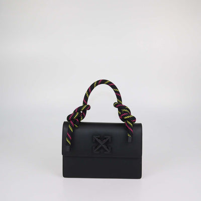 Off-White Black Leather Gummy Jitney 1.4 Top Handle Bag