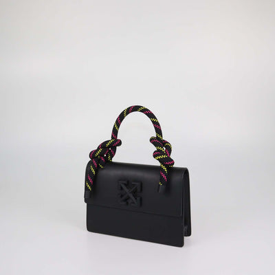 Off-White Black Leather Gummy Jitney 1.4 Top Handle Bag