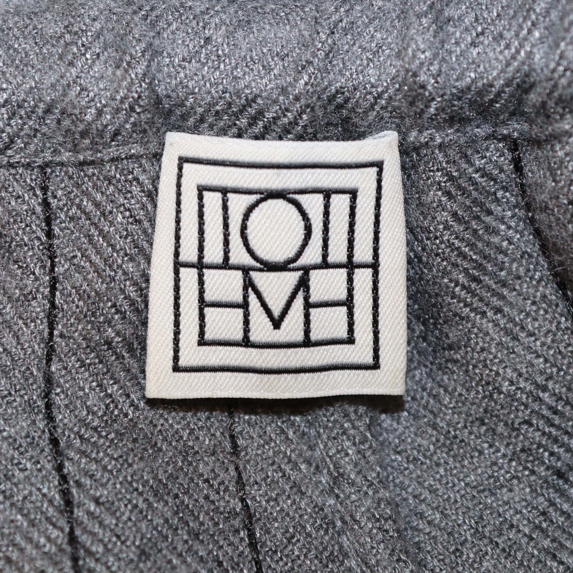 Toteme Smoke Melange Monogram Flannel Pj Top & Pants Set