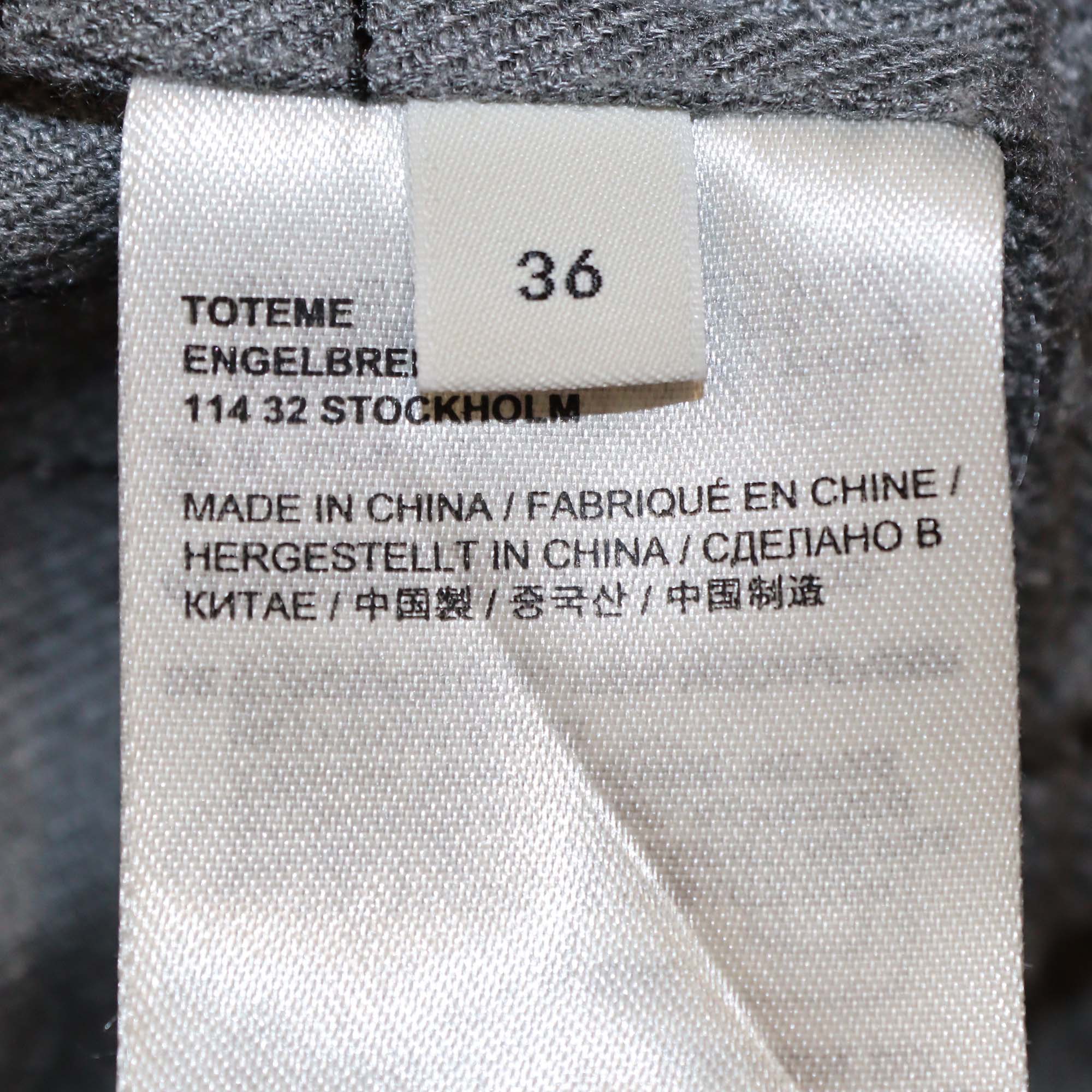 Toteme Smoke Melange Monogram Flannel Pj Top & Pants Set