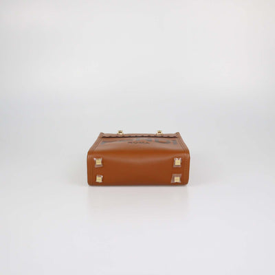 Fendi Brown Leather Mini Sunshine Shopper Tote