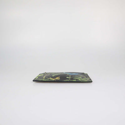 Gucci Black Multicolor Tropical Print Zip Pouch