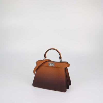 Fendi Brown Ombre Leather Petite Peekaboo ISeeU Top Handle Bag