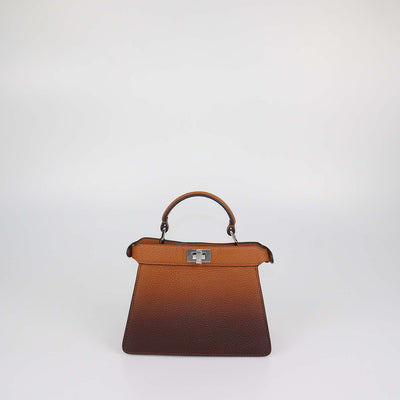 Fendi Brown Ombre Leather Petite Peekaboo ISeeU Top Handle Bag