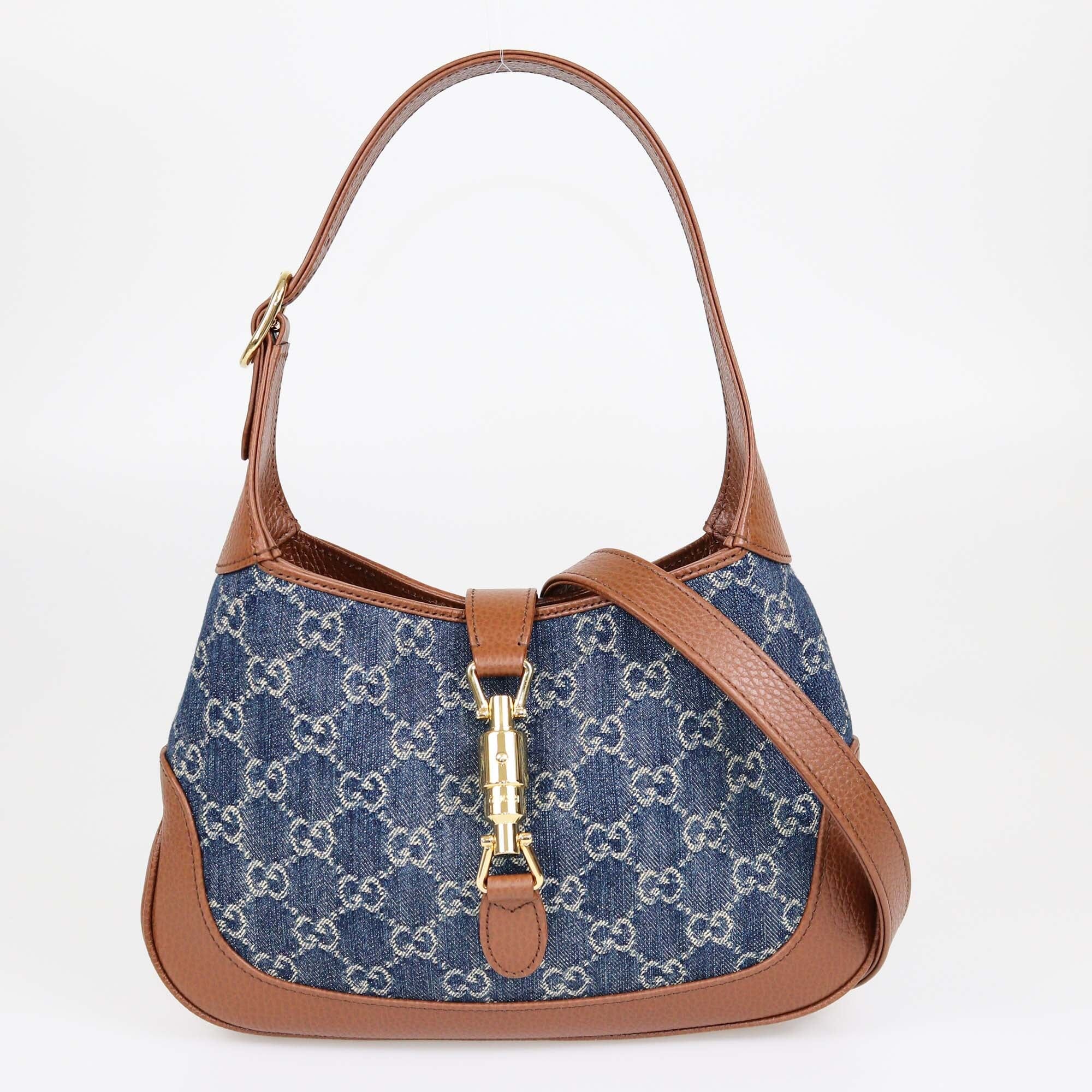 Gucci Brown/Blue GG Denim Small Jackie 1961 Shoulder Bag Womens Gucci 