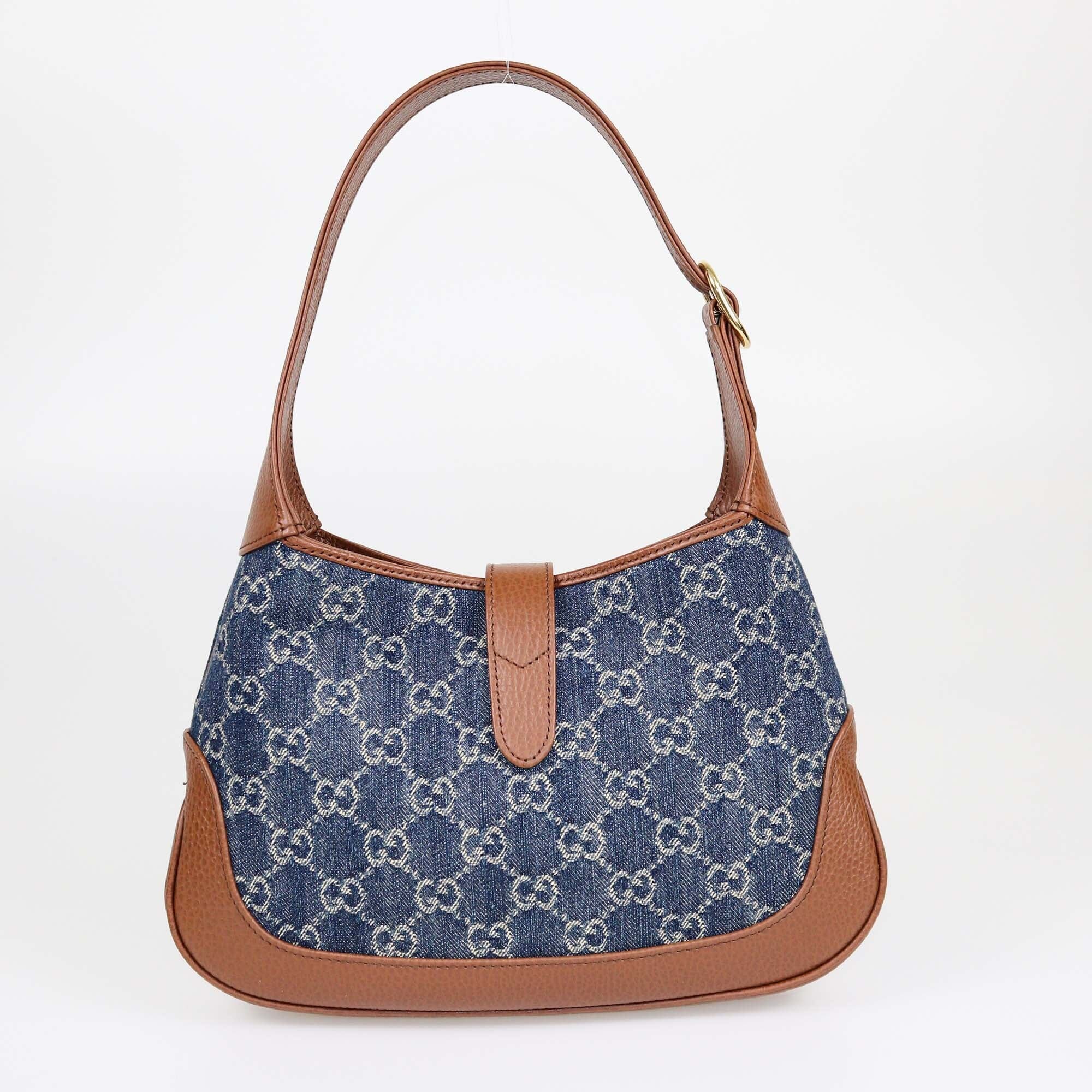 Gucci Brown/Blue GG Denim Small Jackie 1961 Shoulder Bag Womens Gucci 