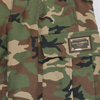 Dolce & Gabbana Green Cotton Camouflage Cargo Pants