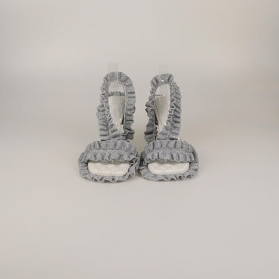 Burberry Silver Ruff Slingback Sandals Womens Burberry 