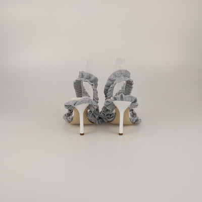Burberry Silver Ruff Slingback Sandals Womens Burberry 