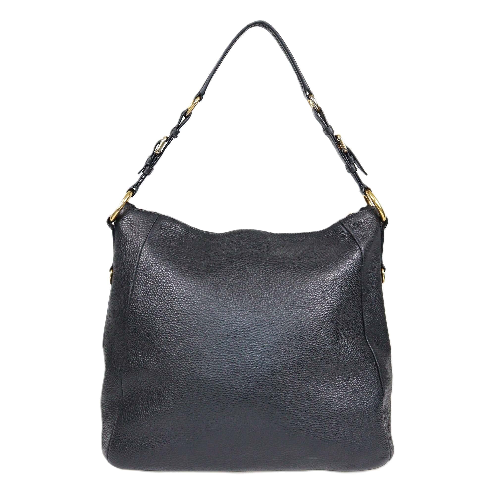 Prada Black Vitello Daino Hobo Womens Prada 