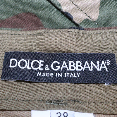 Dolce & Gabbana Green Cotton Camouflage Cargo Pants