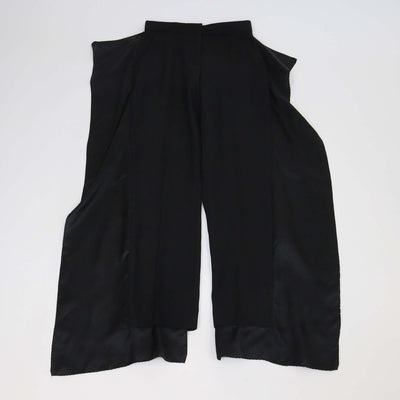 Burberry Black Wool Draped Sheer Side Straight Leg Pants
