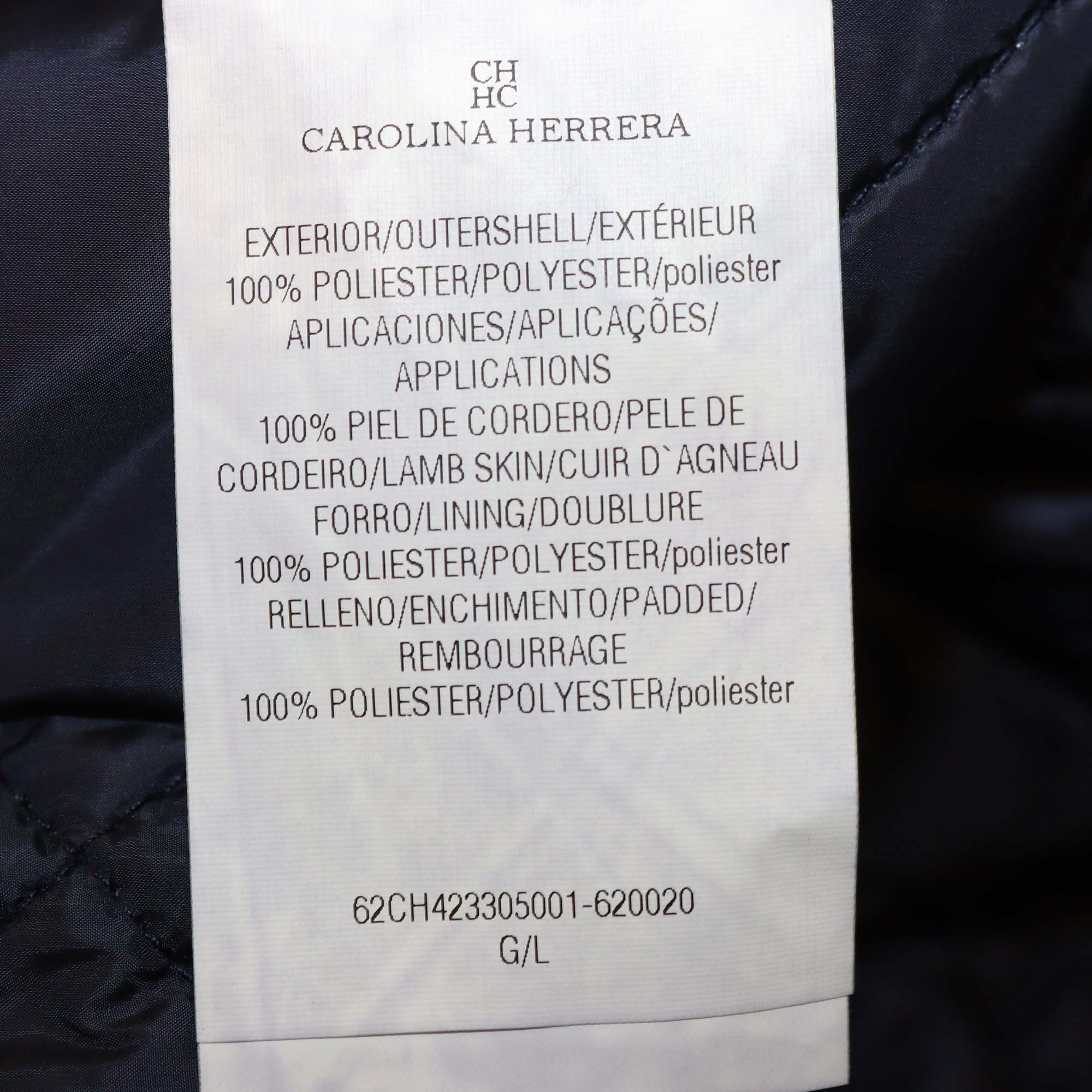 CH Carolina Herrera Navy Blue Quilted Puffer Jacket