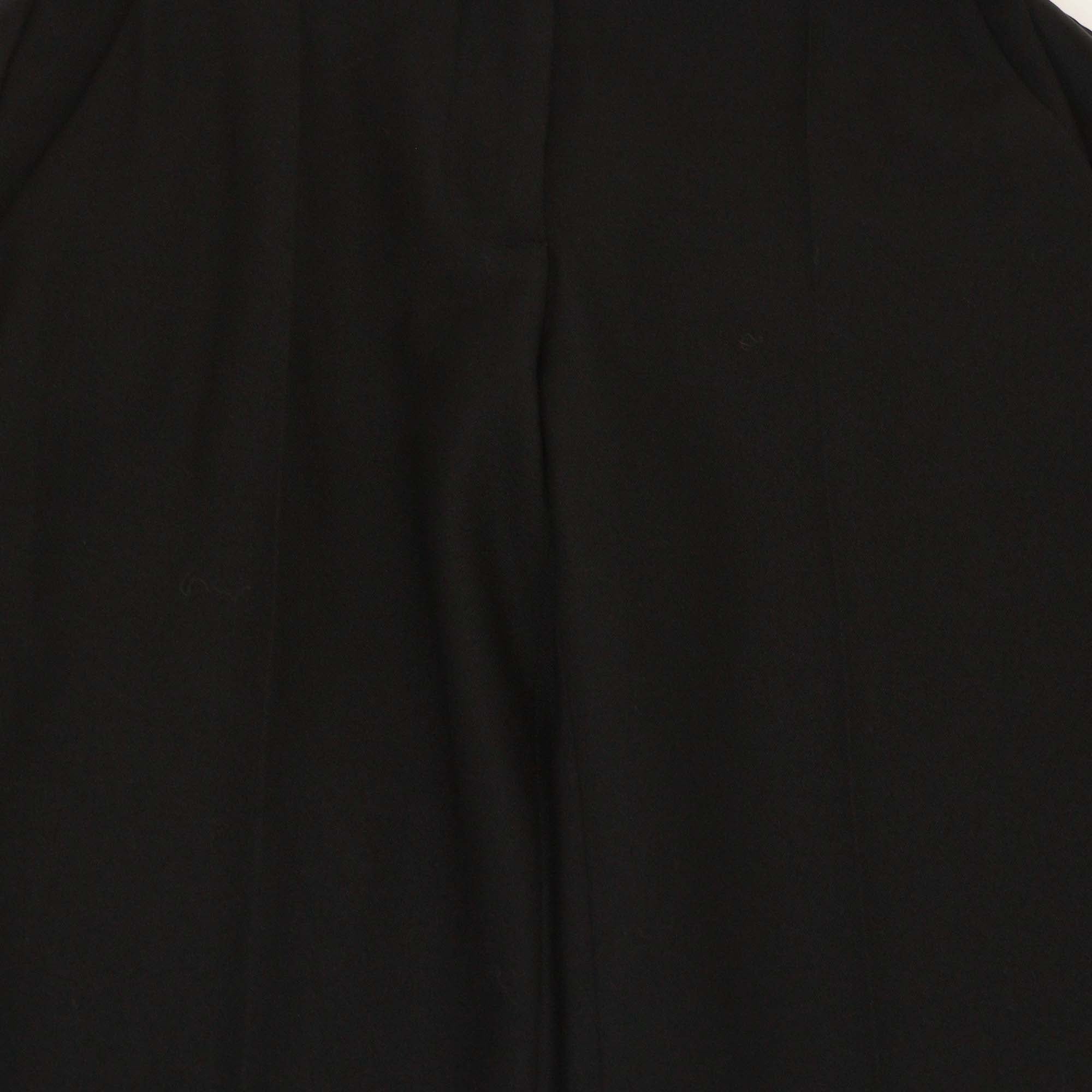 Burberry Black Wool Draped Sheer Side Straight Leg Pants