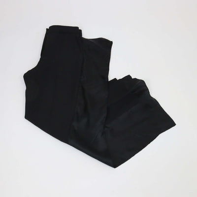 Burberry Black Wool Draped Sheer Side Straight Leg Pants