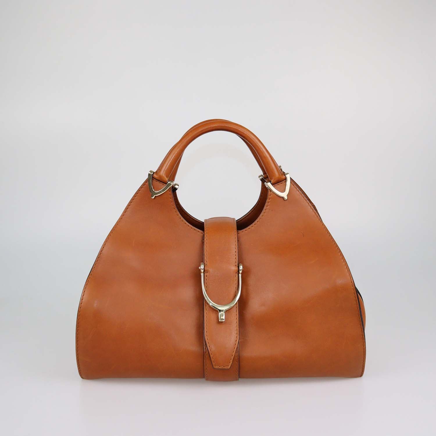 Gucci Tan Leather Stirrup Bag