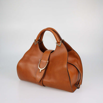 Gucci Tan Leather Stirrup Bag