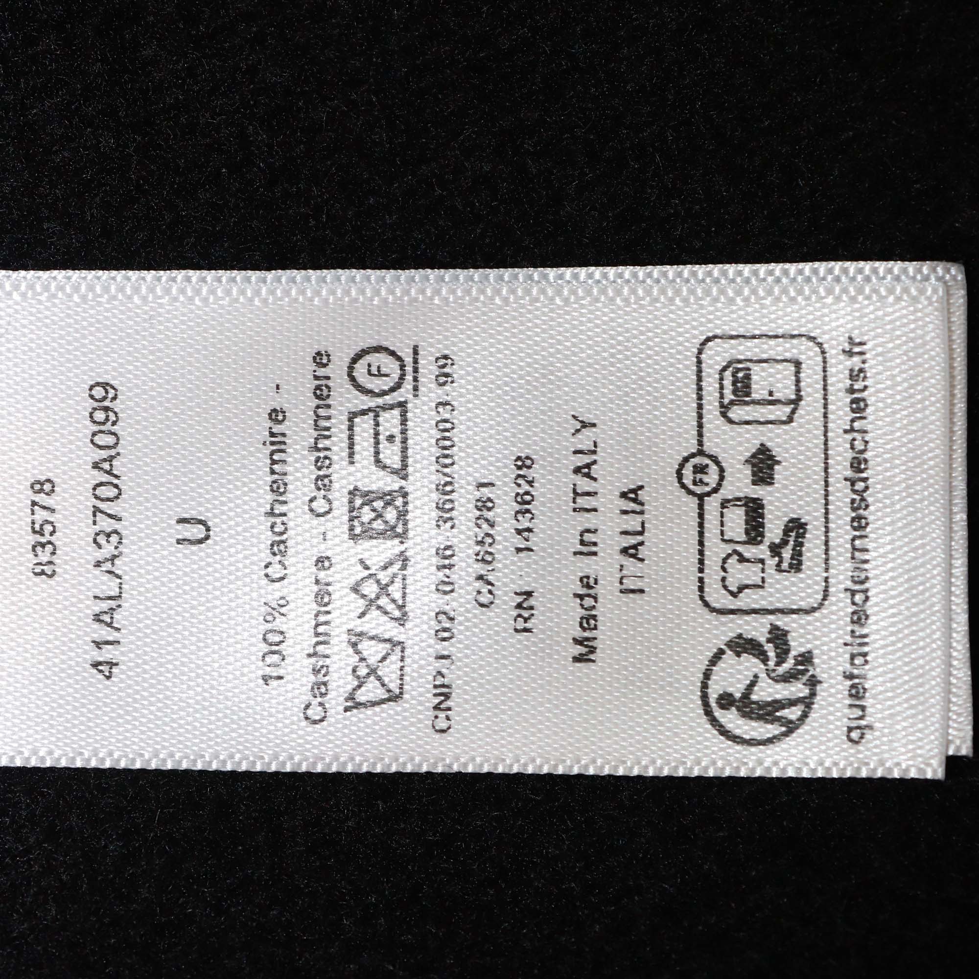 Christian Dior Black Cashmere Pearl Embellished Poncho Cape