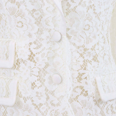 Dolce & Gabbana Off White Lace Single Breasted Blazer Womens Dolce & Gabbana 