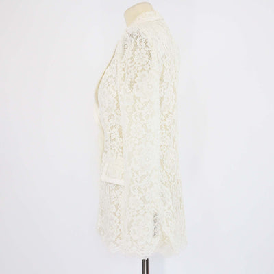 Dolce & Gabbana Off White Lace Single Breasted Blazer Womens Dolce & Gabbana 