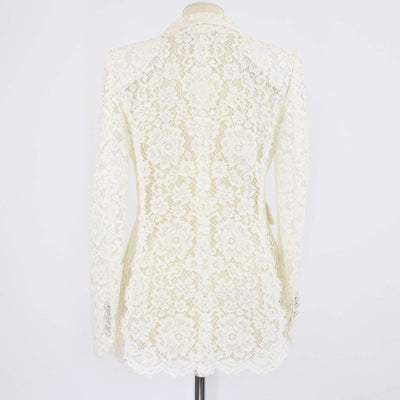 Dolce & Gabbana Off White Lace Single Breasted Blazer Womens Dolce & Gabbana 