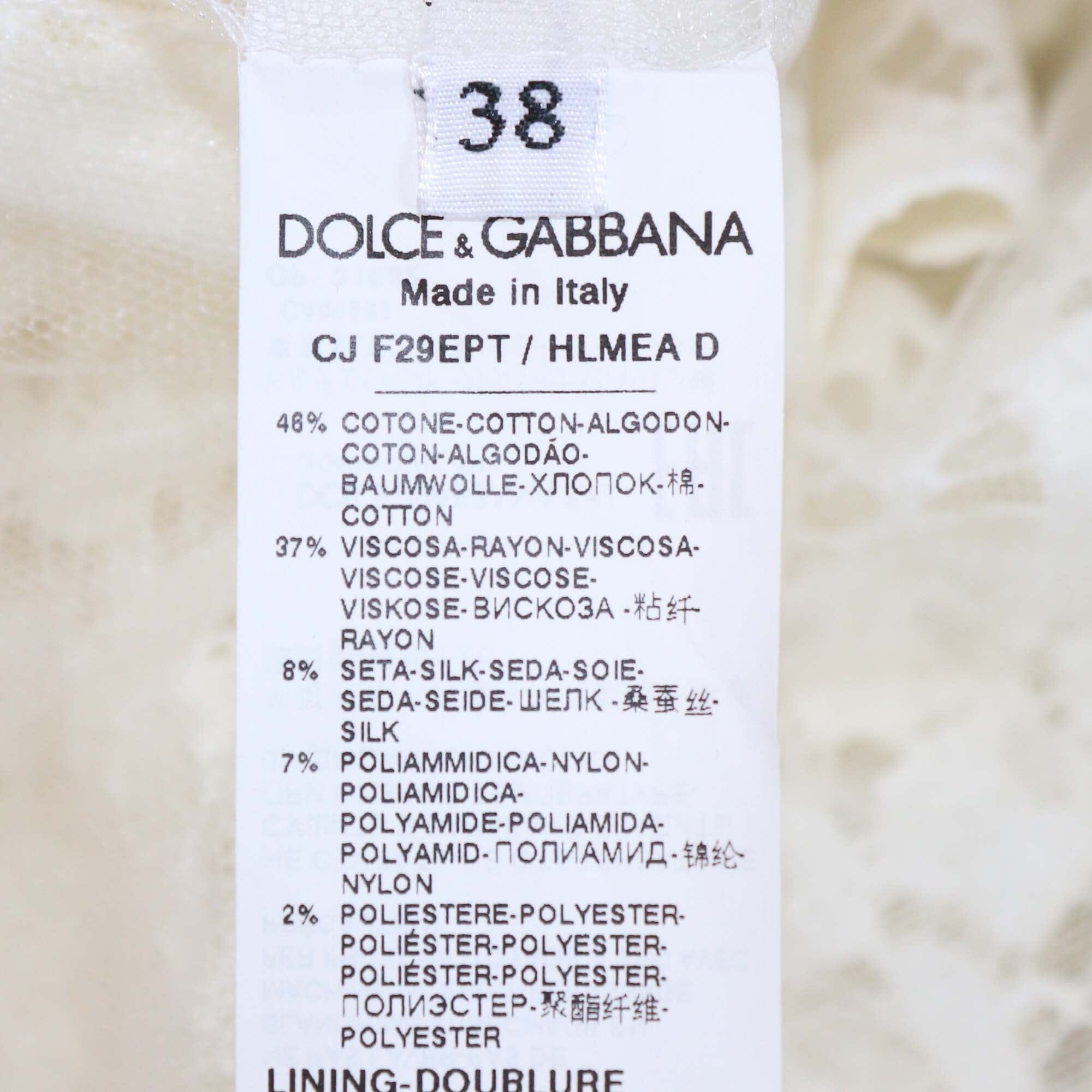 Dolce & Gabbana Off White Lace Single Breasted Blazer Womens Dolce & Gabbana 