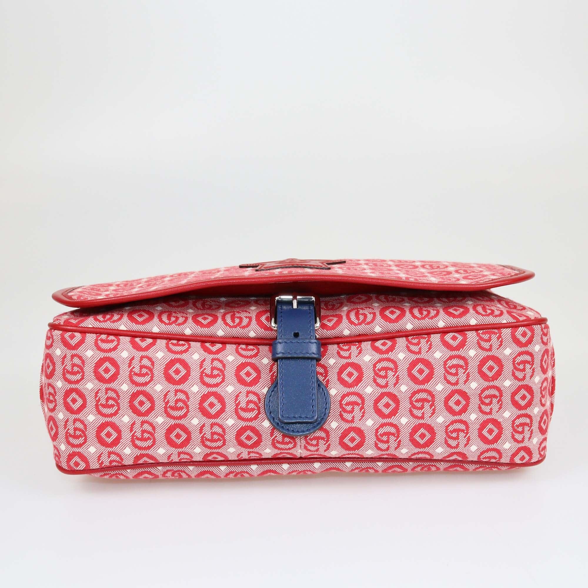 Gucci Red Monogram Kid's Messenger Bag Womens Gucci 