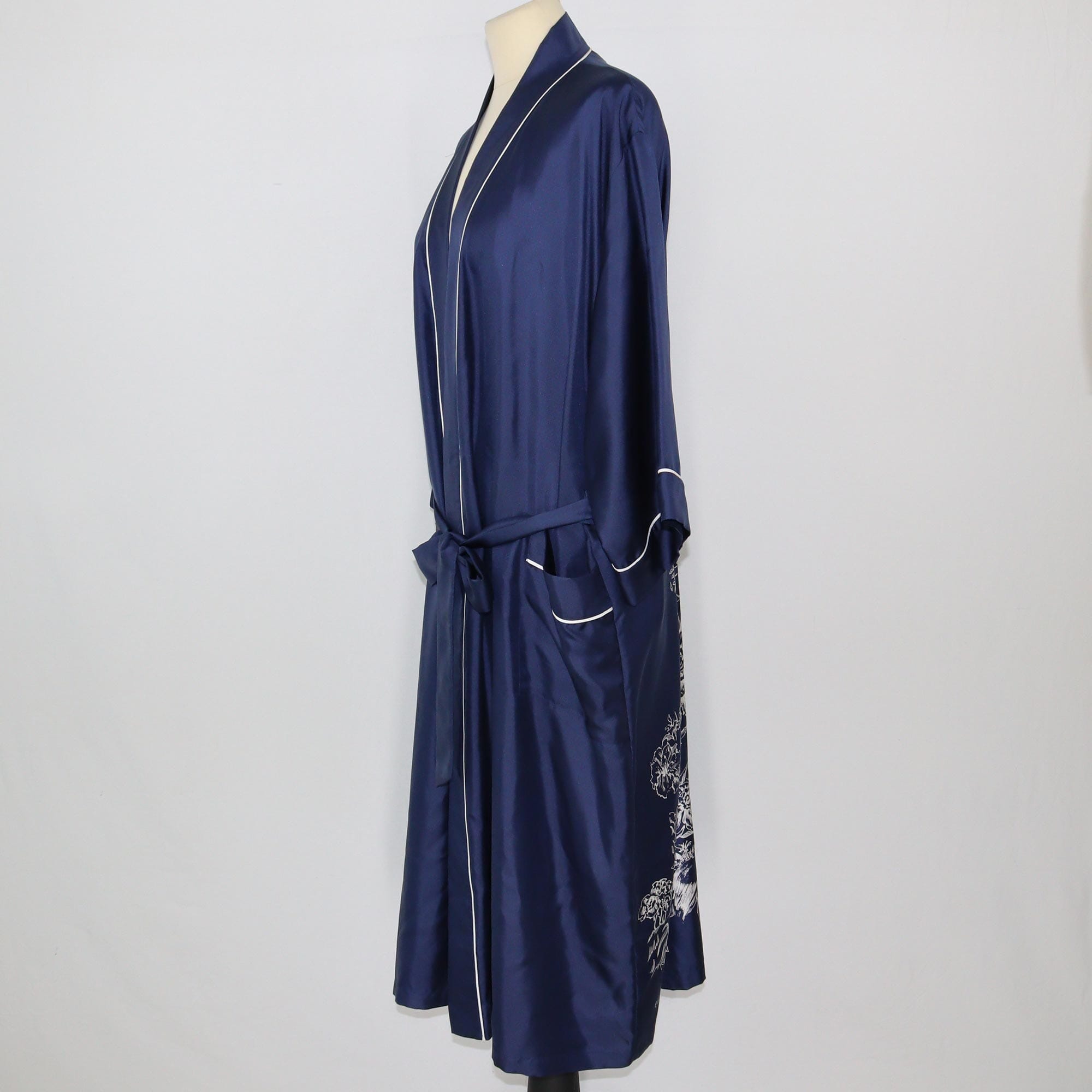 Dior Blue Printed Belted Robe Clothing Dior 