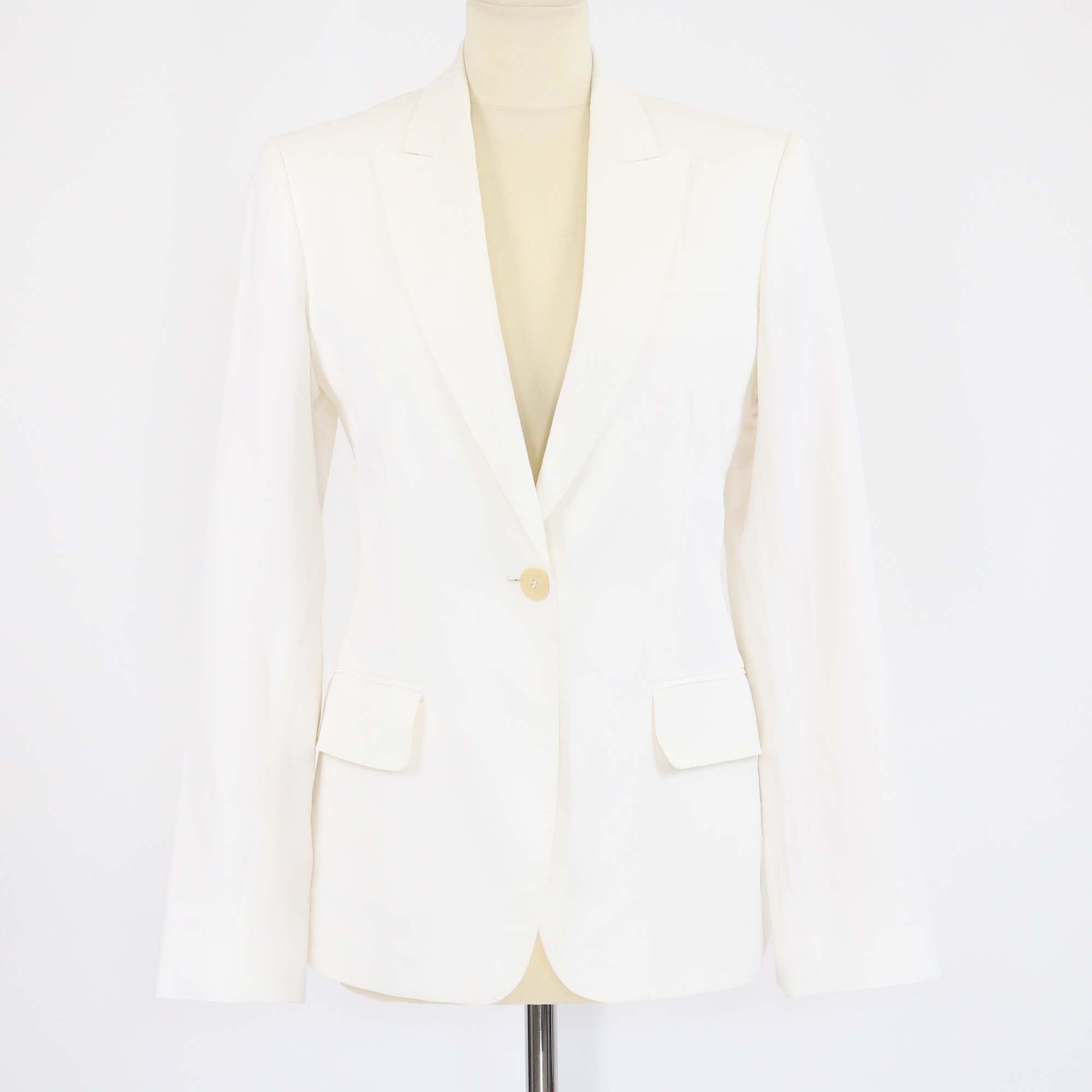 Stella McCartney Off White Sleeve Detail Single Breasted Blazer Womens Stella McCartney 