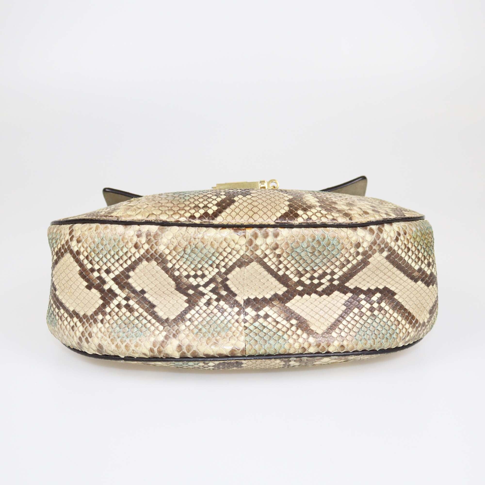 Chloe Beige Python Medium Drew Shoulder Bag Womens Chloe 